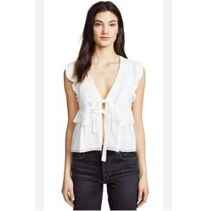 IRO top size 10 FR 42 Brone top Ruffle tie boho lace sexy feminine date night